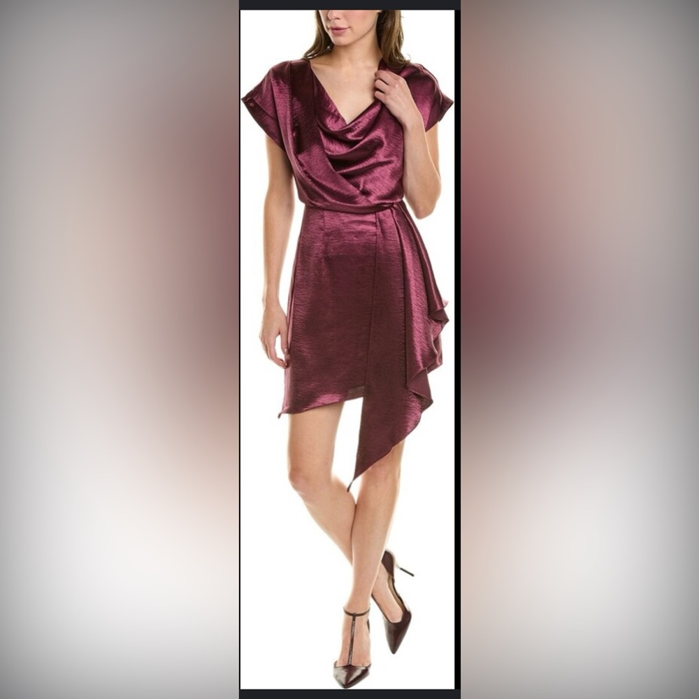 Laundry by Shelli Segal Wine Purple Satin Short Dress Women’s Size 8 NWT